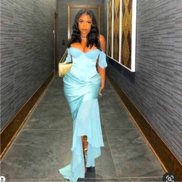 House of CB Set 'Isabella' & 'Lila' Jade Ruffle Sleeve Maxi Skirt Set NWOT - Picture 4 of 14